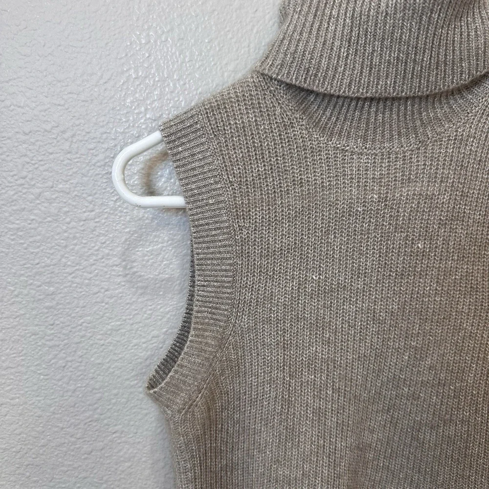 Michael Kors Collection Cashmere‎ Beige Sleeveless Turtleneck Sweater XS Neutral